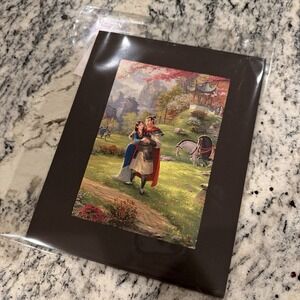 Thomas Kinkade Mulan Matted Print 7"x 9" Art Disney China Landscape Princess NEW
